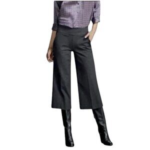 Cabi Gray Ponte Gaucho Crop Wide Leg Pants Sz 6